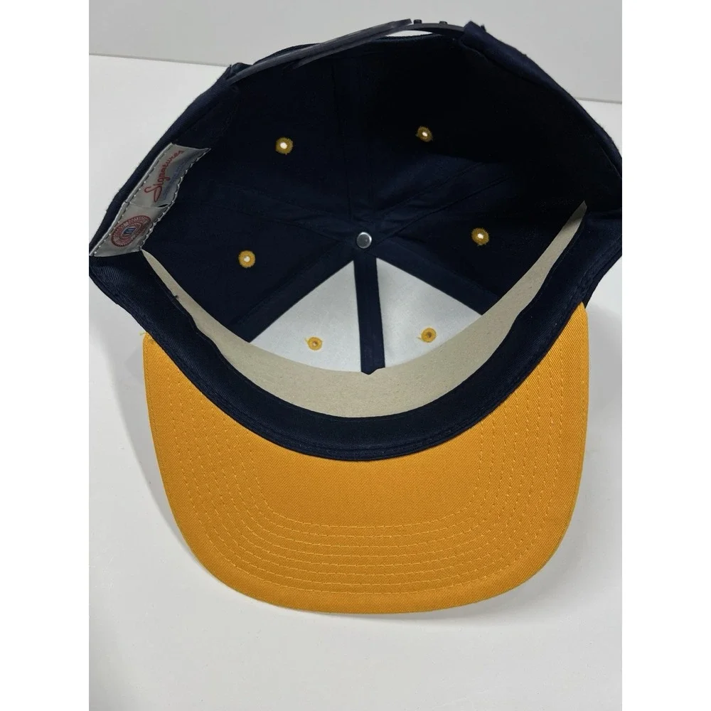 VTG Michigan Wolverines Hat Mens Adjustable‎ Blue Snap Back 80s Signatures NCAA
